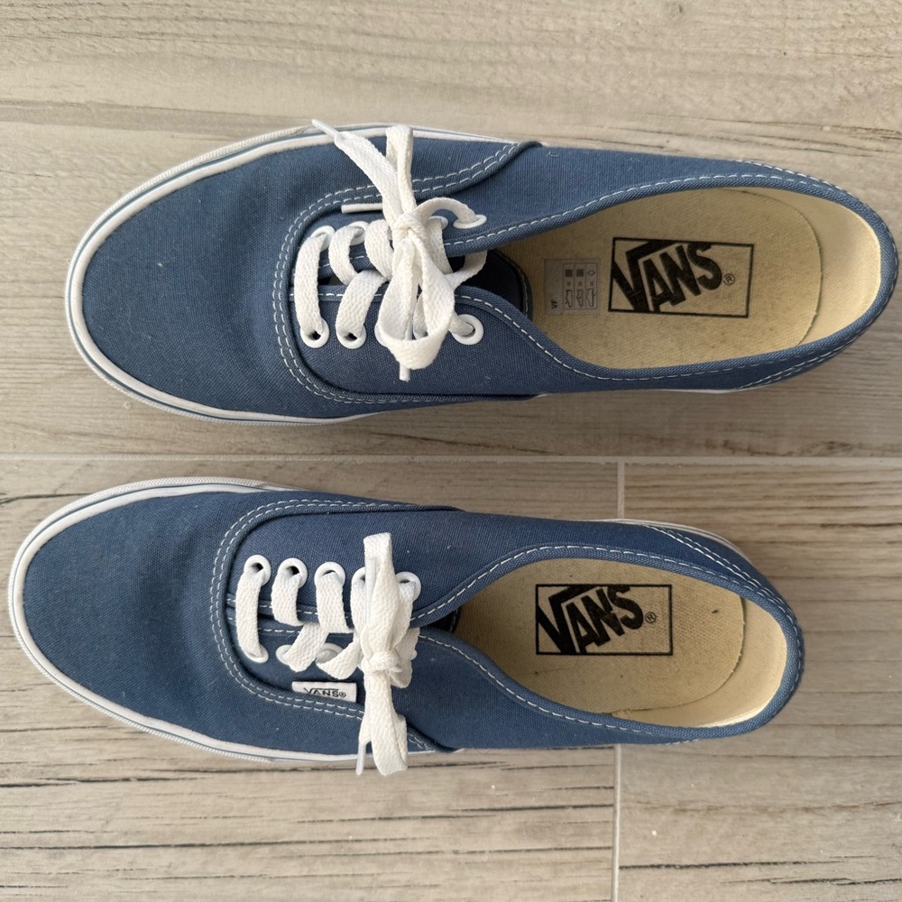 Vans Authentic Low Top Canvas Sneakers | Blue White | Women’s 8